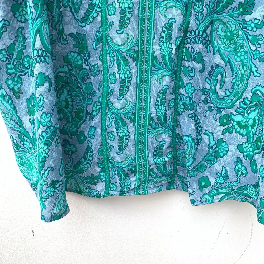 East UK Ladies Size XL Semi Sheer Tunic Blouse Loose Fit Oversized Teal Blue - Picture 5 of 9
